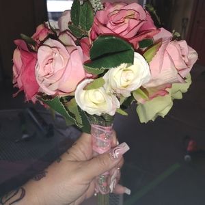 Handmade Pink, cream and green bouquets